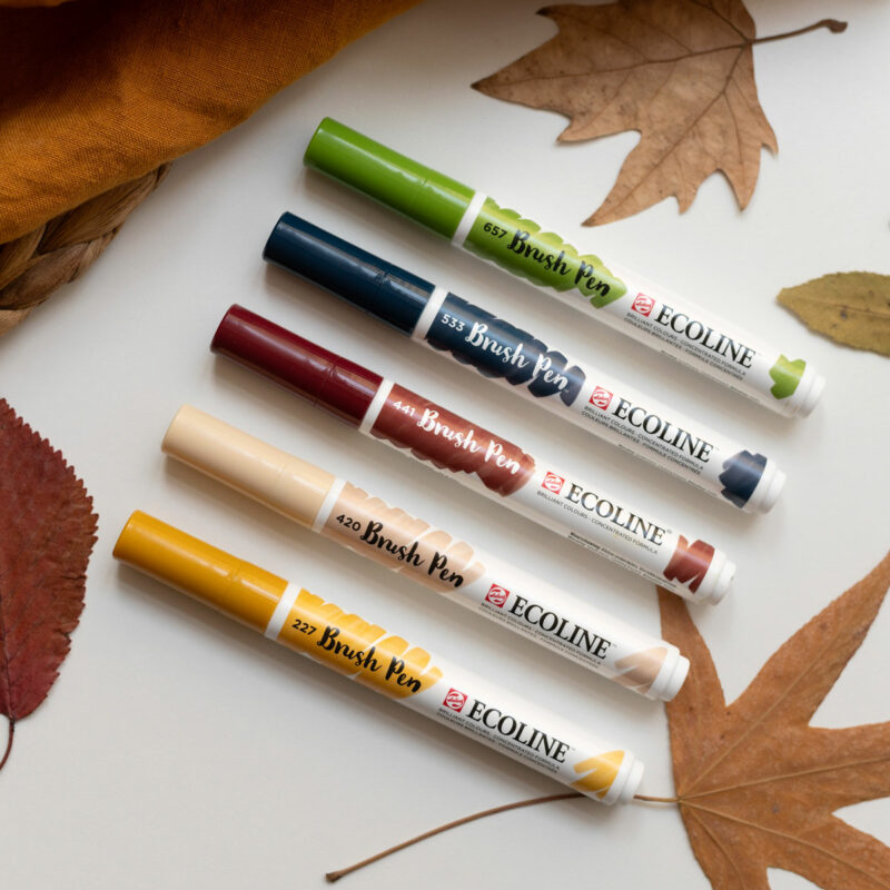 Ecoline Brush Pens: Herbstfarben | Ocker Studio