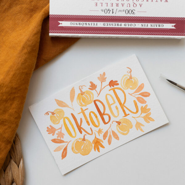 Watercolor Lettering: Herbstmotiv | Ocker Studio