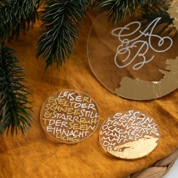 Weihnachtsschmuck-Lettering: Workshop im Ocker Studio