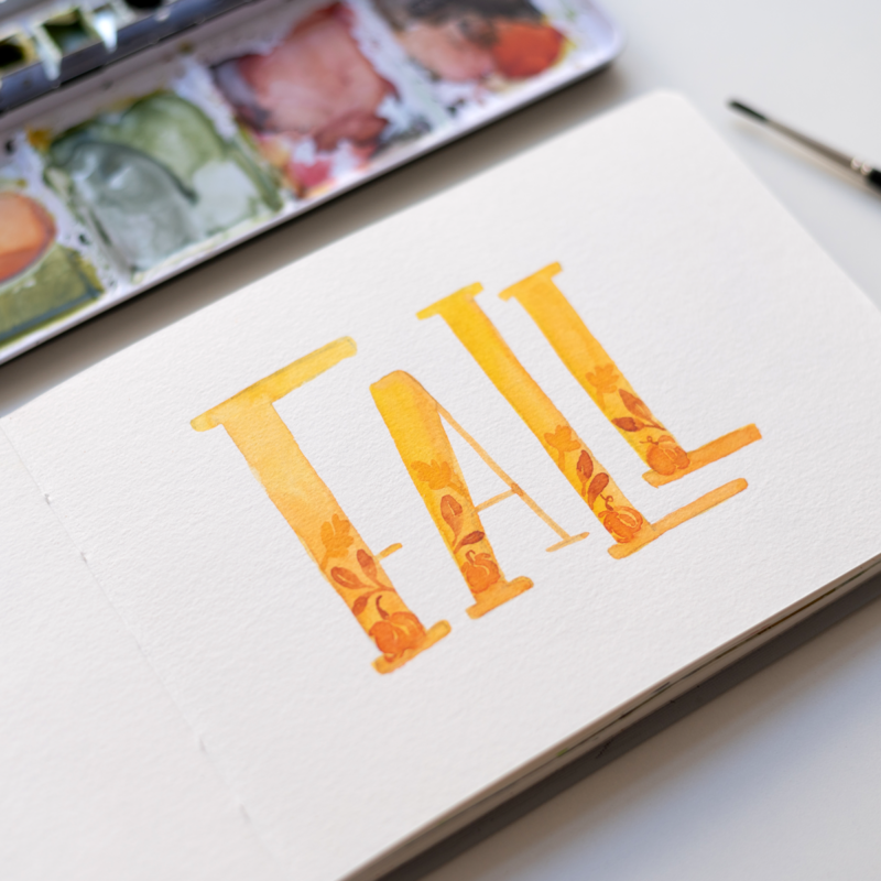 Watercolor Lettering Herbst | Ocker Studio