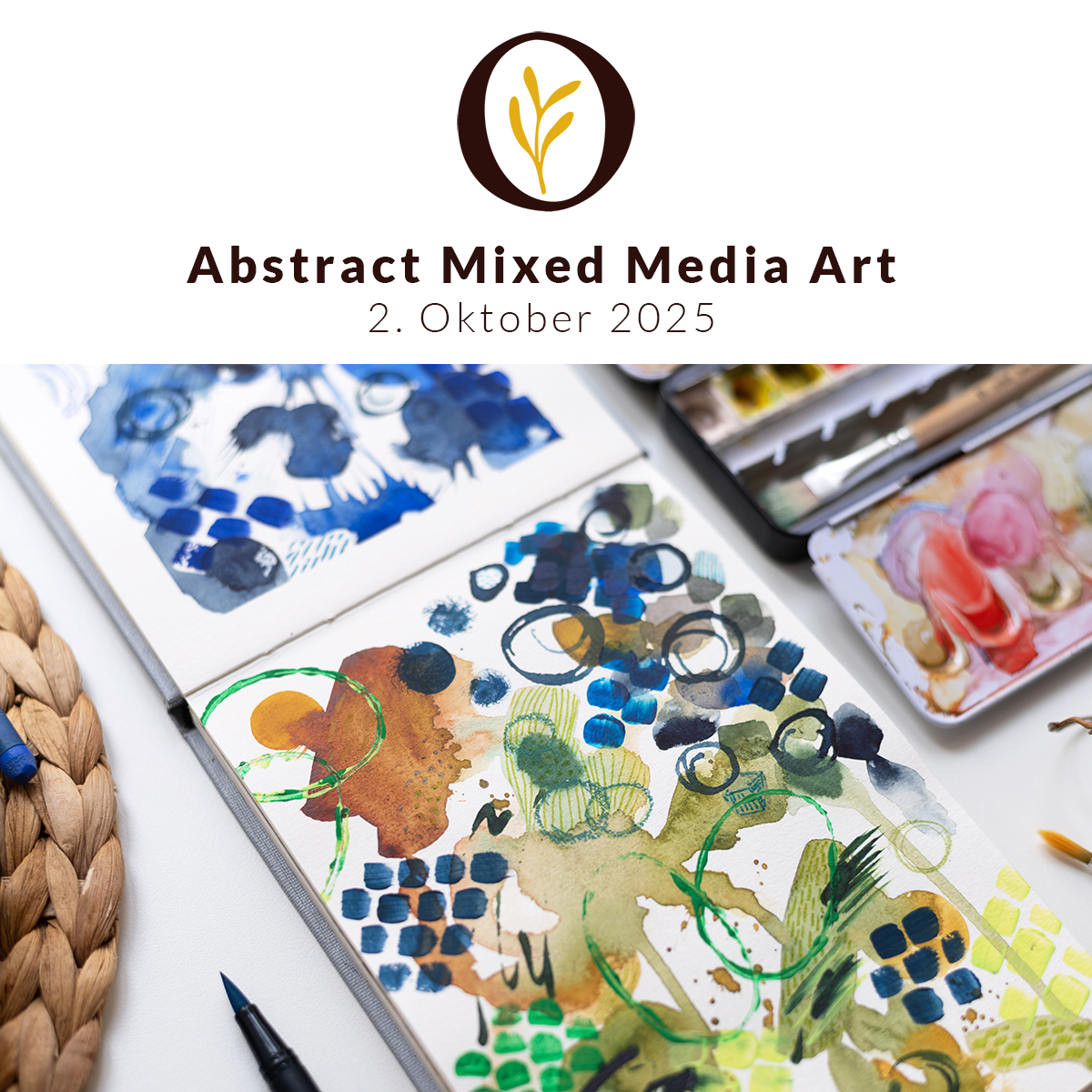 Abstract Mixed Media Art Workshop Wien | Ocker Studio