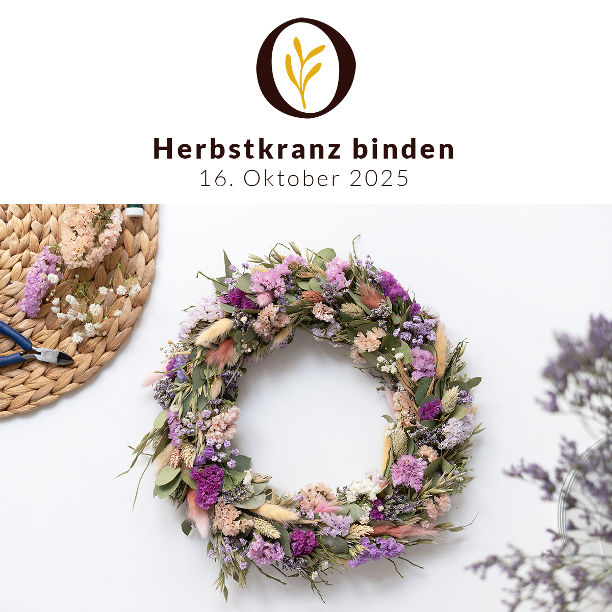 Herbstkranz-binden: Blumen-Workshop Wien | Ocker Studio