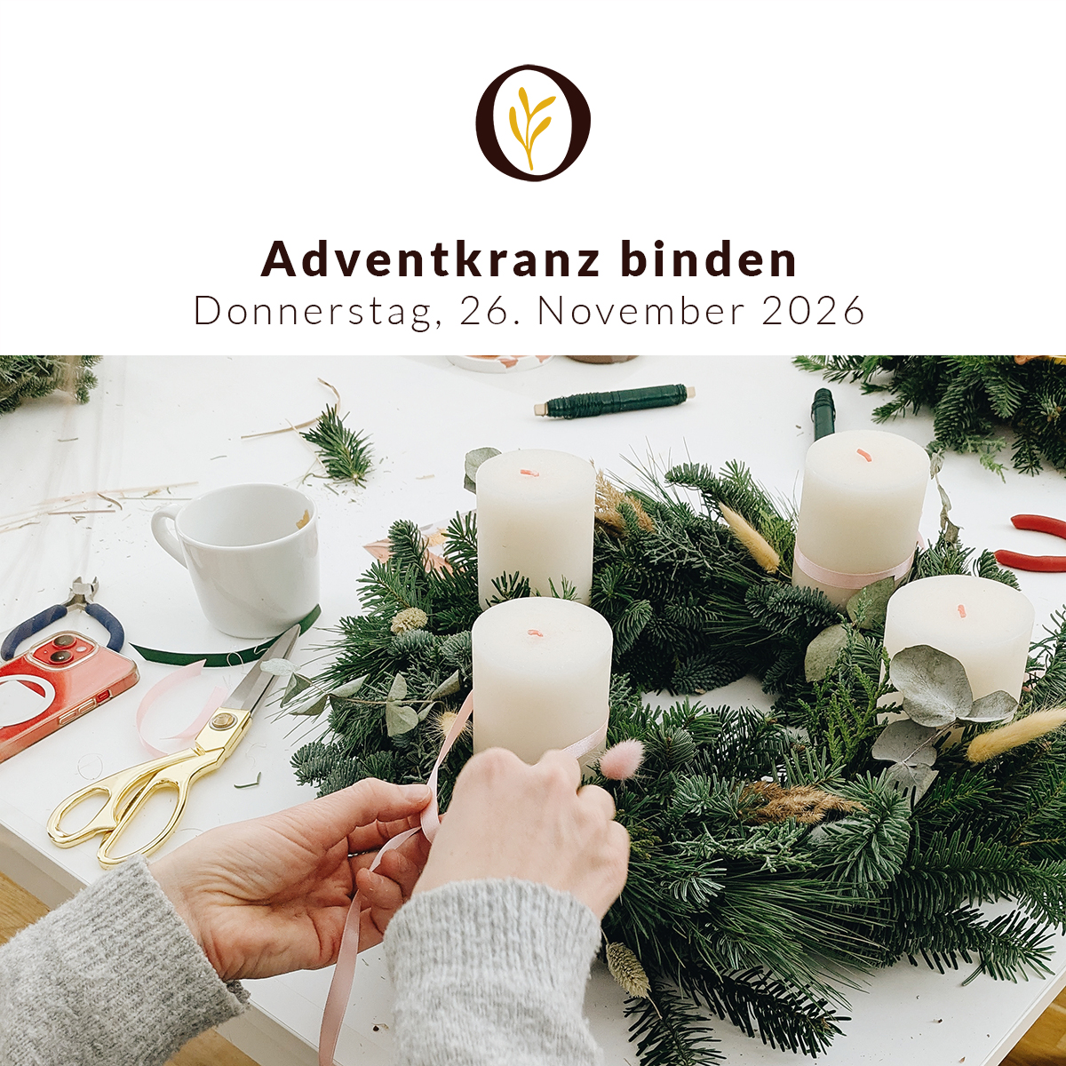 Weihnachts-Workshop: Adventkranz binden | 26. November 2026